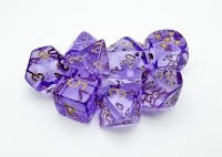 Chessex 30059 Dice Set: Lab Series 7 - Translucent Polyhedral Lavender/Gold